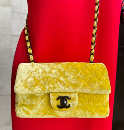 Chanel  classique/timeless velvet crossbody bag