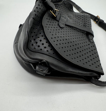 Louis Vuitton limited edition Saumur crossbody perforated black bag