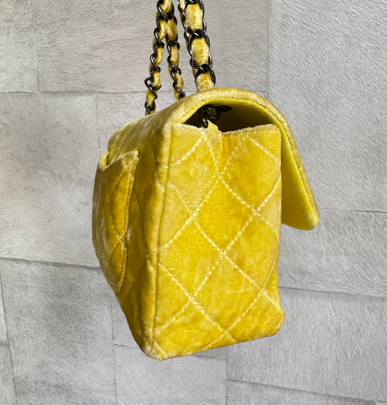 Chanel  classique/timeless velvet crossbody bag
