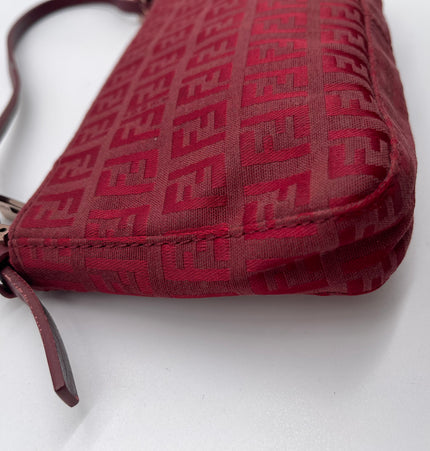 Sac bandoulière Fendi rouge mini en tissu