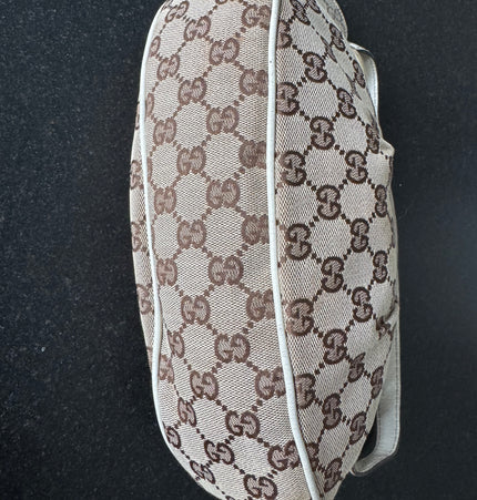 Gucci GG Canvas Shoulder Bag with Heart Charm