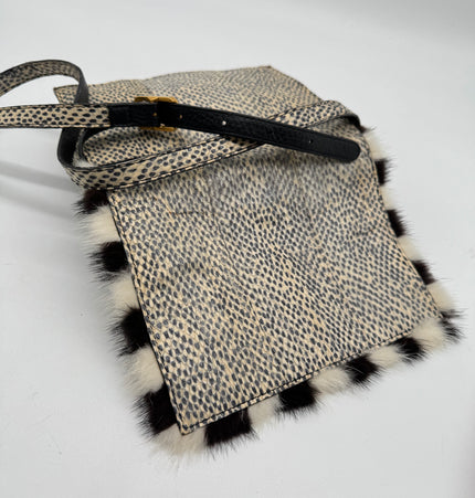 Fendi water snake skin and fur bag
