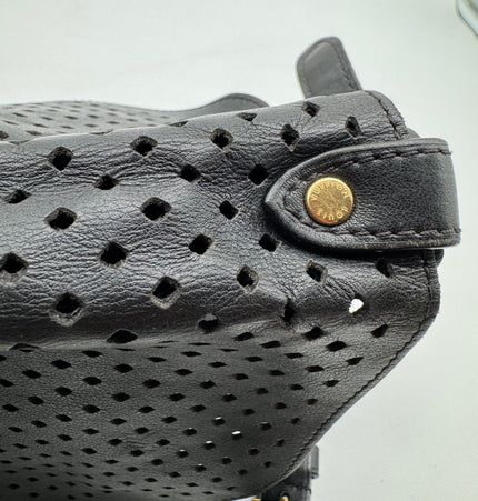 Louis Vuitton limited edition Saumur crossbody perforated black bag