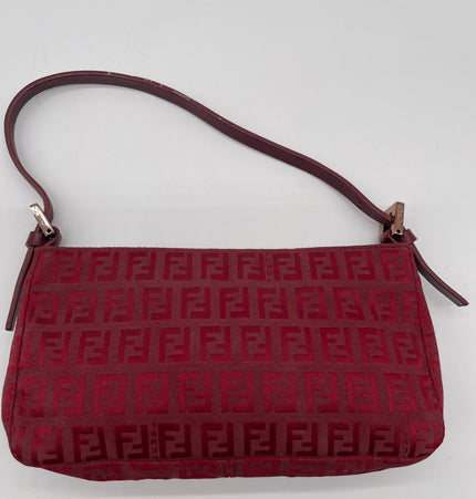 Sac bandoulière Fendi rouge mini en tissu