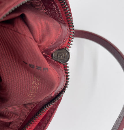 Sac bandoulière Fendi rouge mini en tissu