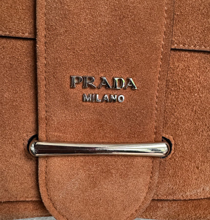 Prada sidonie crossbody suede bag
