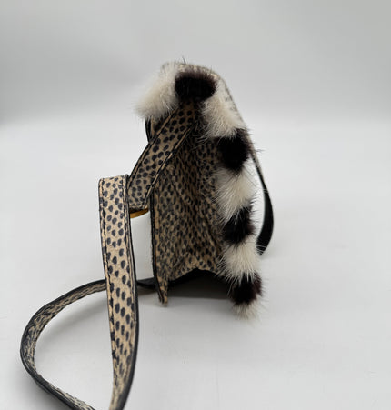 Fendi water snake skin and fur bag