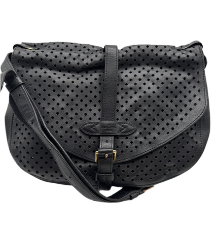 Louis Vuitton limited edition Saumur crossbody perforated black bag
