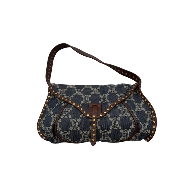 Celine denim Ava shoulder studded bag