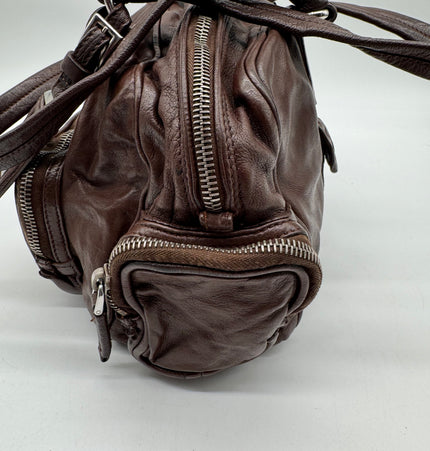 Prada wrinkled leather shoulder bag