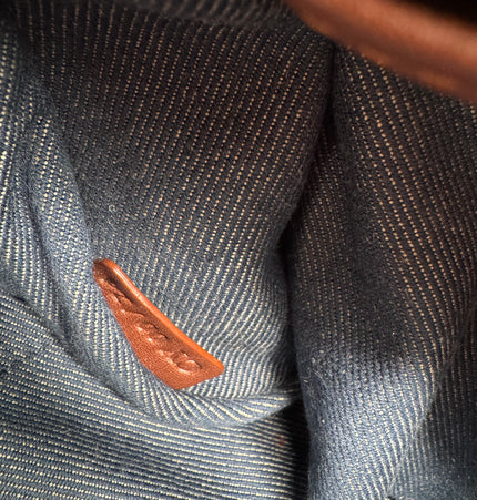 Sac bandoulière Celine Ava en denim clouté