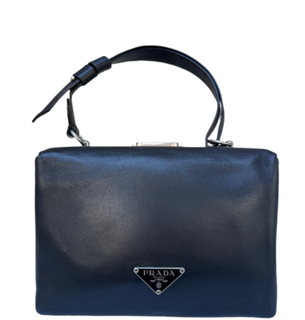 Prada top handle kiss lock handbag