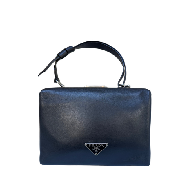 Prada top handle kiss lock handbag