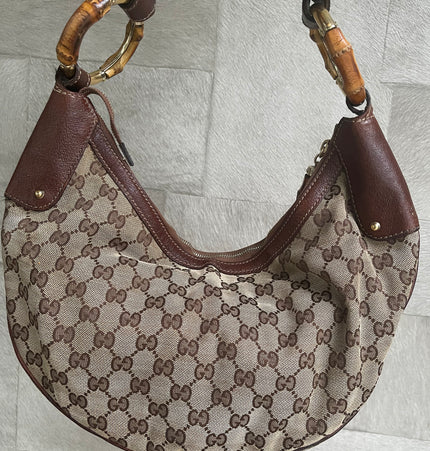 Gucci hobo bamboo ring shoulder bag