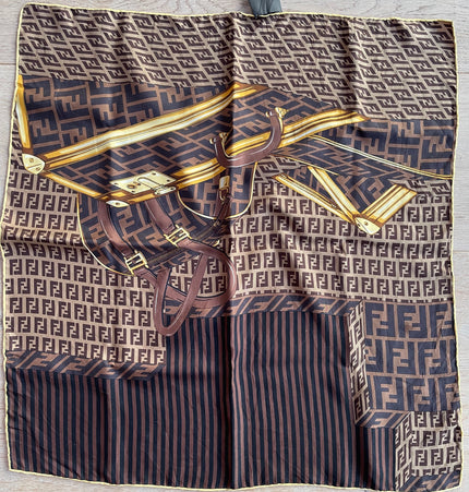 Fendi monogram silk scarf