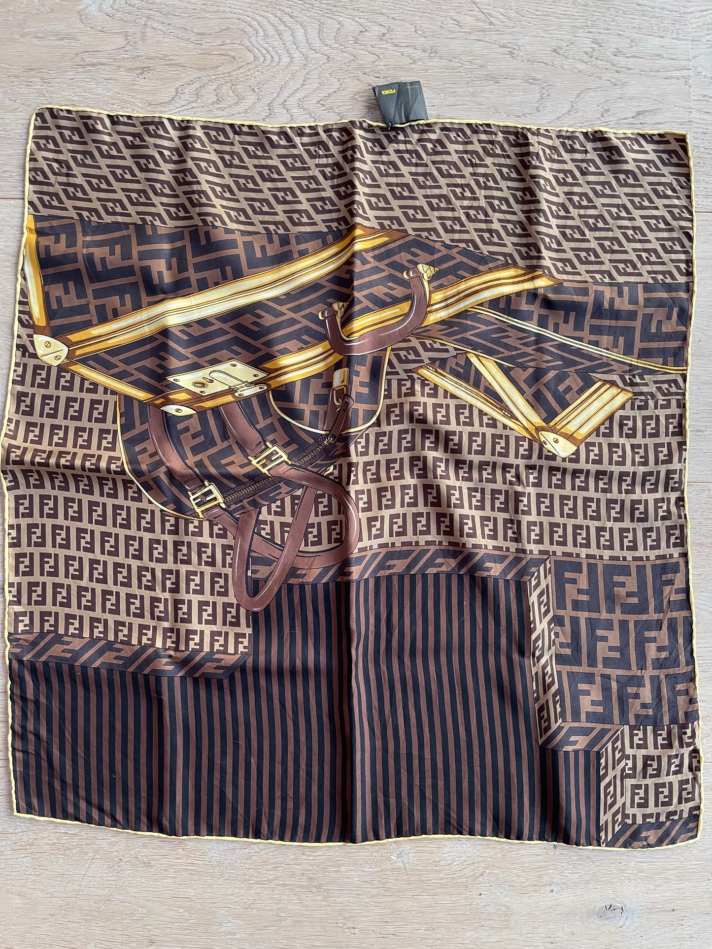 Fendi monogram silk scarf