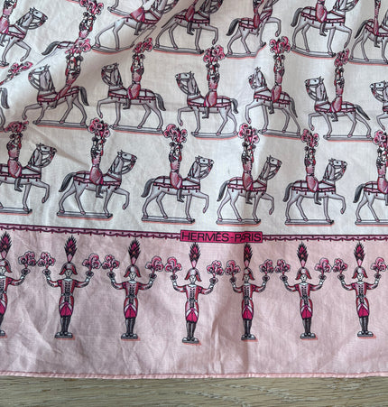 Hermes Les Artificiers cotton scarf 55