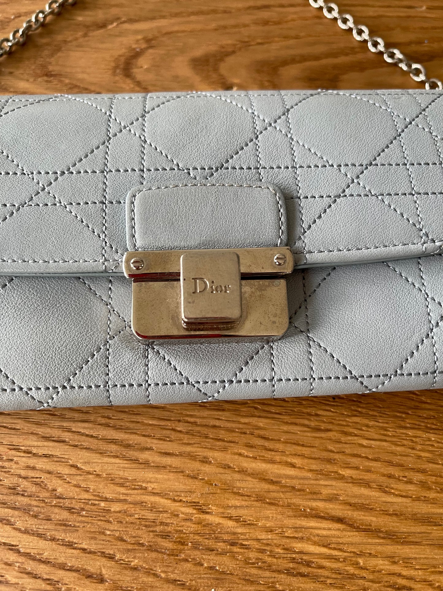 Dior cannage stitched diorling rendezvous chain wallet