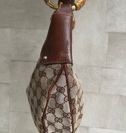 Gucci hobo bamboo ring shoulder bag