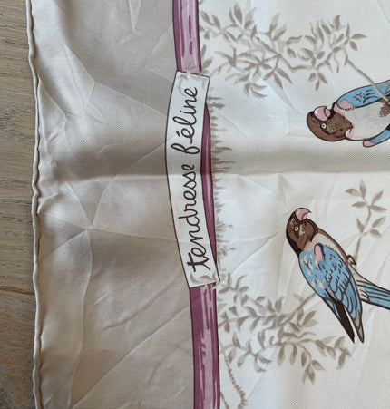 Hermes tendresse feline silk scarf