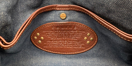 Celine denim Ava shoulder studded bag