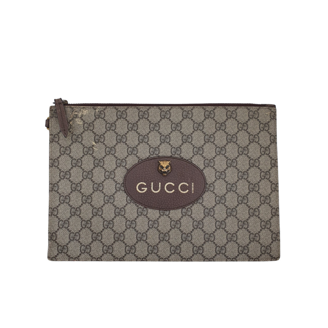 Gucci neo gg monogram animalier clutch bag