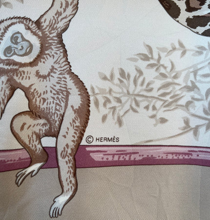 Hermes tendresse feline silk scarf