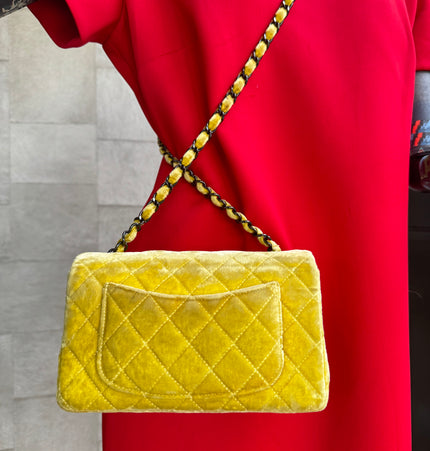 Chanel  classique/timeless velvet crossbody bag