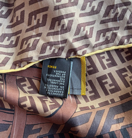 Fendi monogram silk scarf
