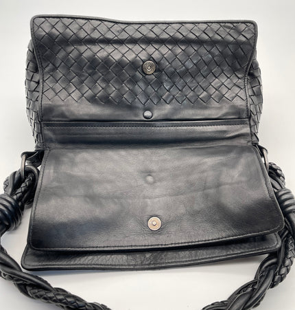 Bottega veneta woven handle leather shoulder bag