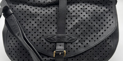 Louis Vuitton limited edition Saumur crossbody perforated black bag