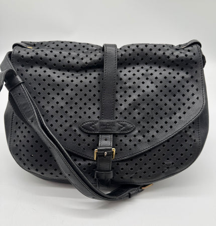 Louis Vuitton limited edition Saumur crossbody perforated black bag