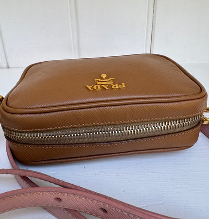 Prada saffiano mini crossbody bag