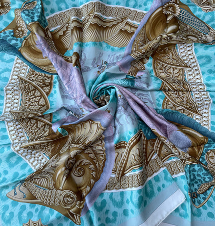 Hermes Casques Et Plumets silk scarf