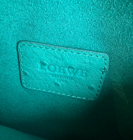 Loewe ostrich leather evening clutch bag