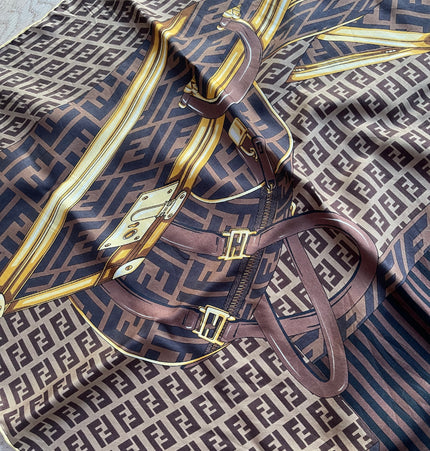 Fendi monogram silk scarf