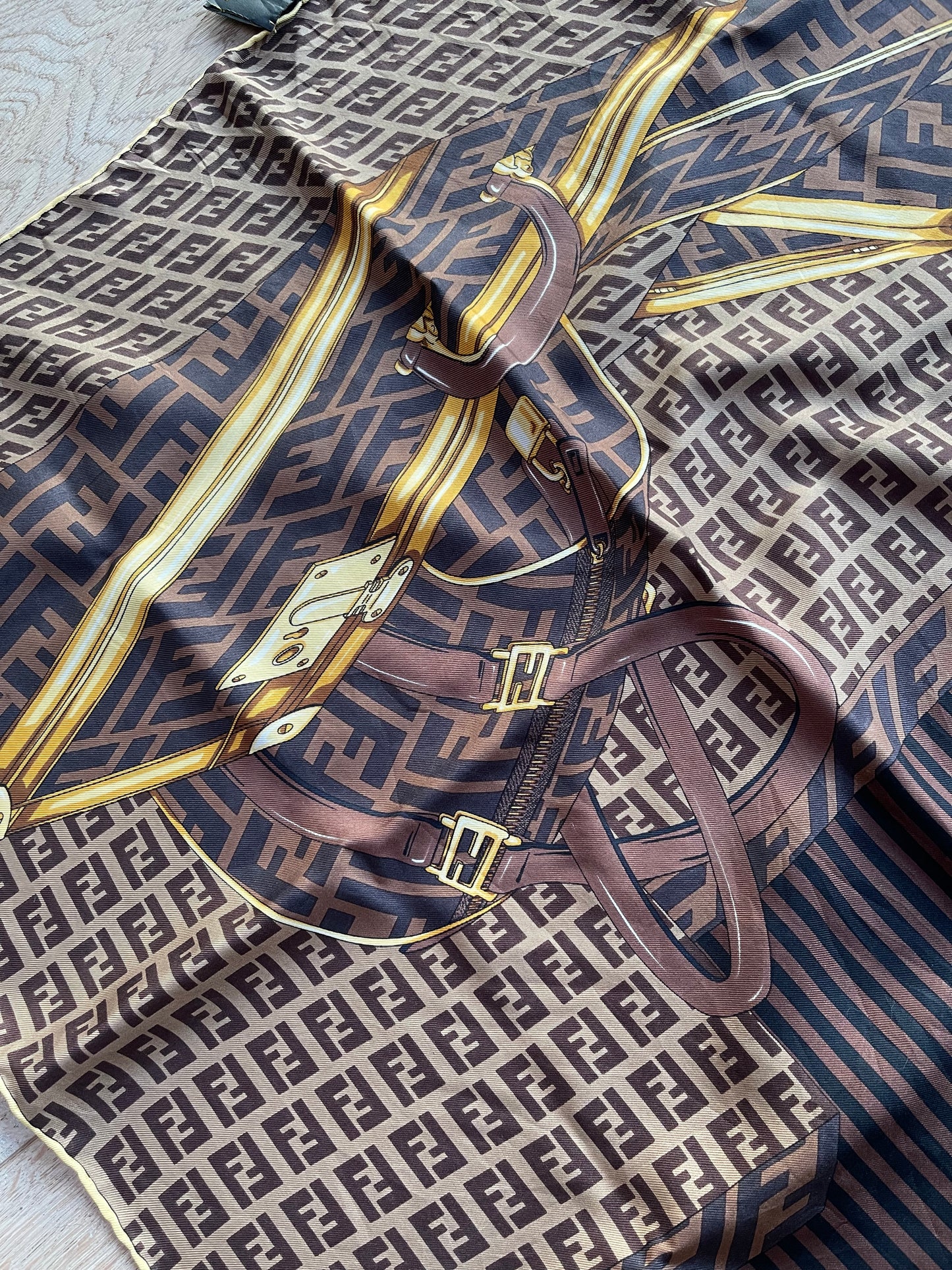 Fendi monogram silk scarf