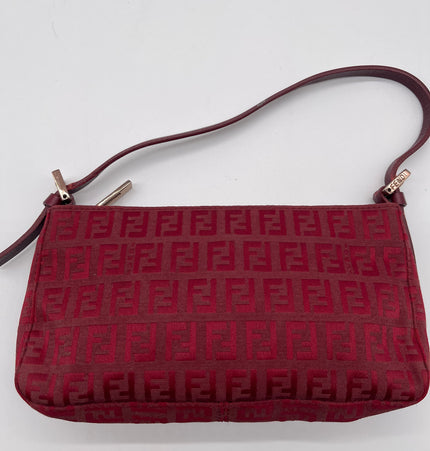 Sac bandoulière Fendi rouge mini en tissu