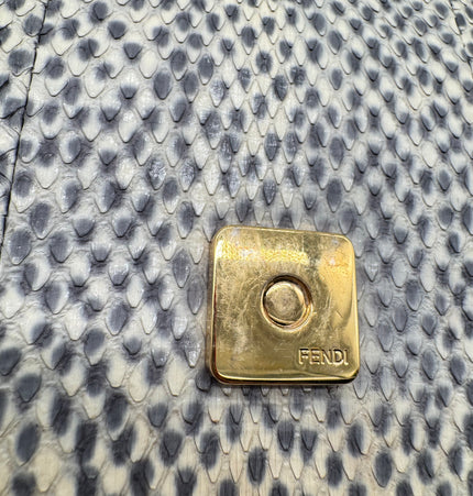 Fendi water snake skin and fur bag