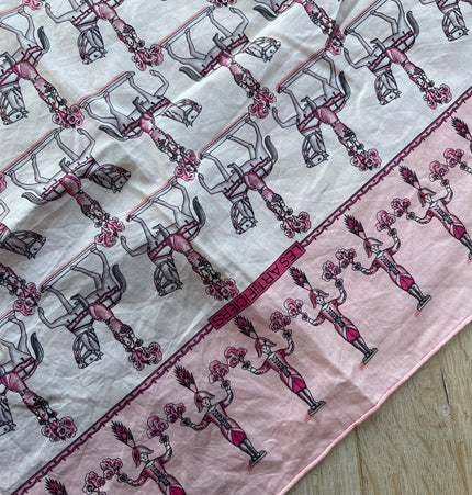 Hermes Les Artificiers cotton scarf 55