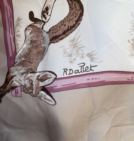 Hermes tendresse feline silk scarf