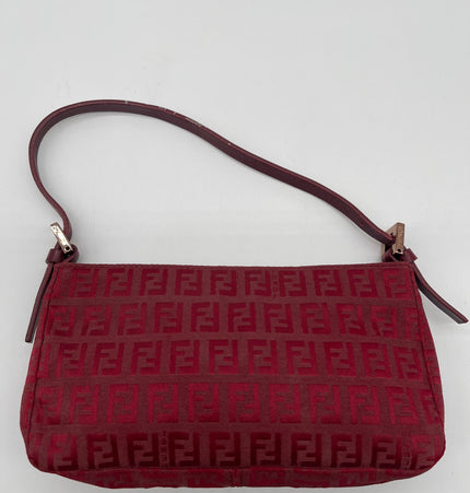 Sac bandoulière Fendi rouge mini en tissu