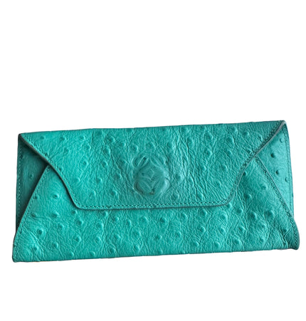 Loewe ostrich leather evening clutch bag