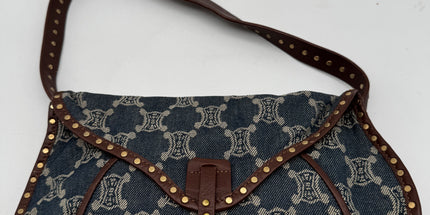 Celine denim Ava shoulder studded bag