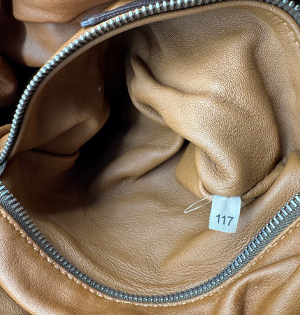 Prada wrinkled leather shoulder bag