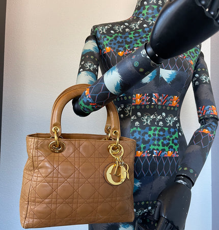 DIOR  lady dior vintage leather bag