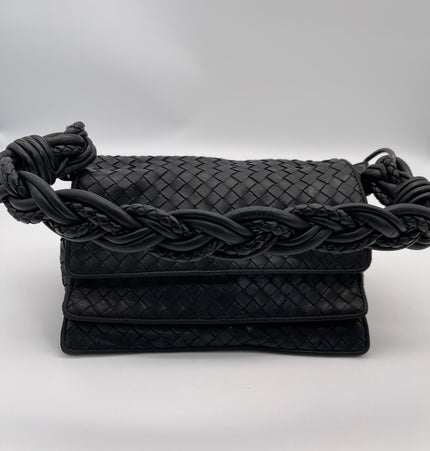 Bottega veneta woven handle leather shoulder bag