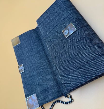 Chanel east west chocolate bar shoulder bag