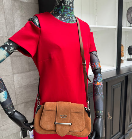Prada sidonie crossbody suede bag