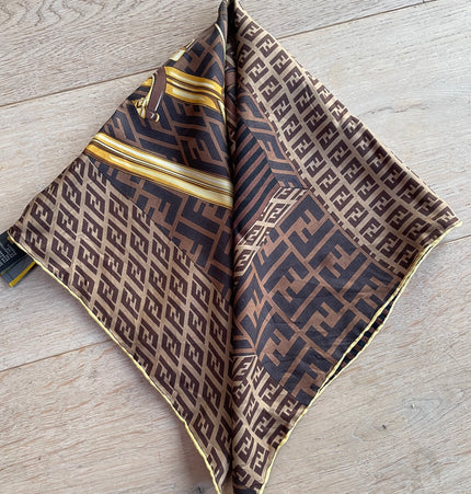 Fendi monogram silk scarf